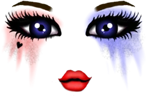 Colorful Dripping Makeup Roblox Face PNG Image