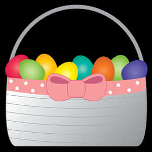 Colorful Easter Egg Basket PNG image with transparent background