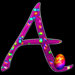 Colorful Easter Egg Letter A PNG image with transparent background