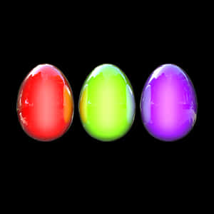 Colorful Easter Eggs Black Background PNG image with transparent background