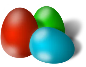 Colorful Easter Eggs Black Background PNG Image