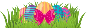 Colorful Easter Eggsin Grass PNG Image