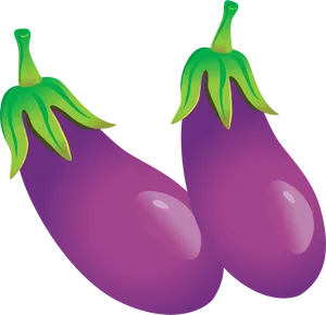 Colorful Eggplants Illustration PNG Image