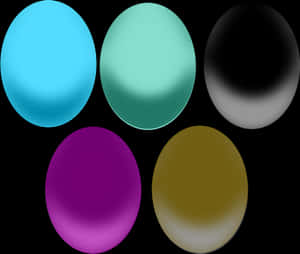 Colorful Eggs Black Background PNG with transparent background