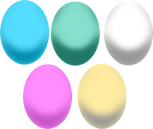 Colorful Eggs Black Background PNG Image