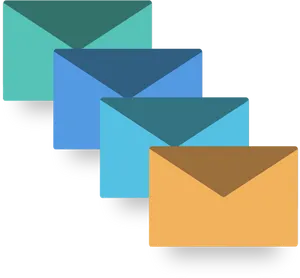 Colorful Email Envelopes PNG Image