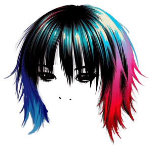Colorful Emo Hair Design PNG 38 PNG