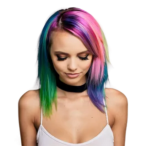 Colorful Emo Hair Design Png 6 PNG Image