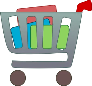 Colorful Eraser Shopping Cart Icon PNG Image