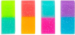 Colorful Erasers Set PNG Image