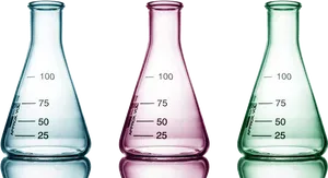 Colorful Erlenmeyer Flasks PNG Image