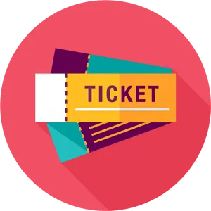 Colorful Event Ticket Icon PNG Image