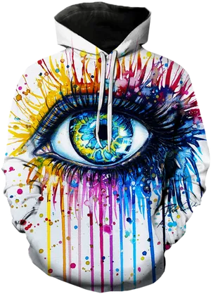 Colorful Eye Art Hoodie PNG Image