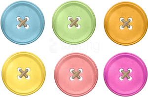 Colorful Fabric Buttons Collection PNG Image