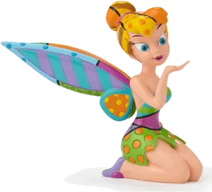 Colorful Fairy Figure Surfer Style PNG Image