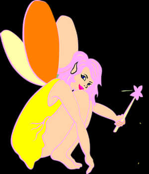 Colorful Fairy Illustration PNG image with transparent background