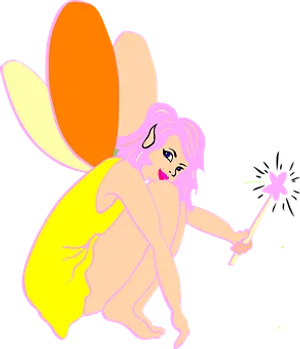 Colorful Fairy Illustration PNG Image