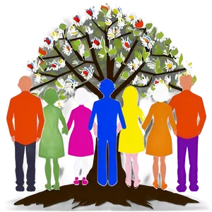 Colorful Family Reunion Tree Graphic Png 18 PNG Image