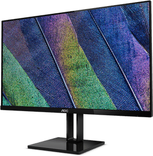 Colorful Feather Pattern Monitor PNG image with transparent background