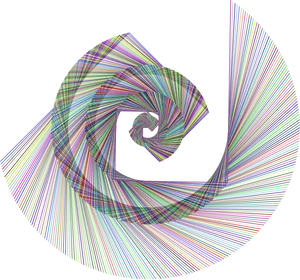 Colorful Fibonacci Spiral Art PNG Image