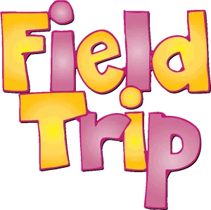 Colorful Field Trip Text Illustration PNG Image