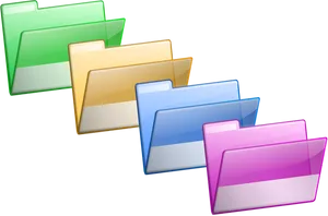 Colorful File Folders Icon PNG Image