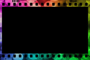 Colorful Film Strip Border Background PNG with transparent background