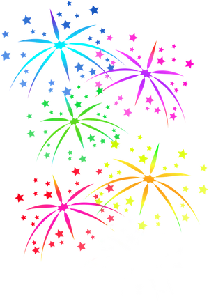 Colorful Fireworks Celebration PNG Image