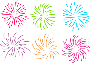 Colorful Fireworks Illustration PNG Image