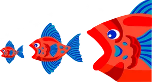 Colorful Fish Cartoon Illustration PNG Image