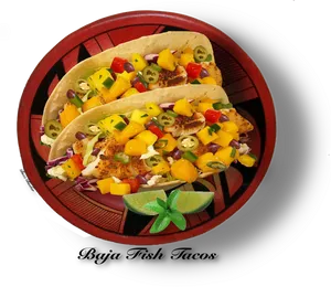 Colorful Fish Tacoswith Mango Salsa PNG Image