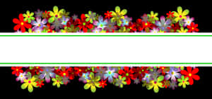 Colorful Floral Banner Design PNG image with transparent background
