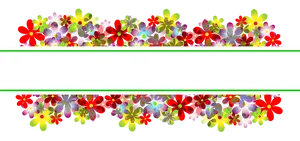 Colorful Floral Banner Design PNG Image