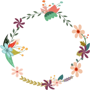 Colorful_ Floral_ Wreath_ Graphic PNG Image