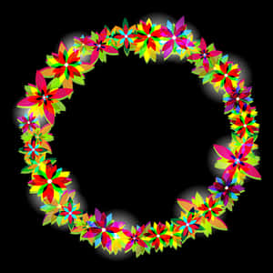 Colorful_ Floral_ Wreath_ Vector_ Graphic PNG image with transparent background