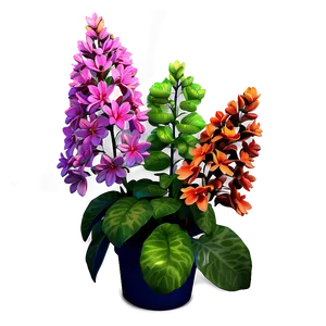 Colorful Flower Bush Png Myf52 PNG Image