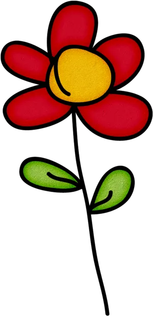 Colorful Flower Doodle PNG Image