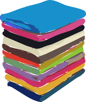 Colorful Folded T Shirts Stack PNG Image