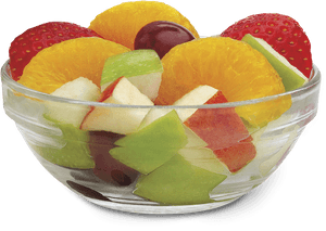 Colorful Fruit Salad Bowl PNG image with transparent background