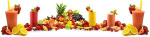 Colorful Fruit Smoothie Spread PNG Image