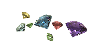 Colorful Gemstones Floating Transparent Background PNG image with transparent background