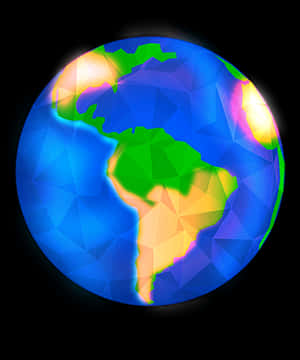 Colorful Geometric Earth Globe PNG with transparent background