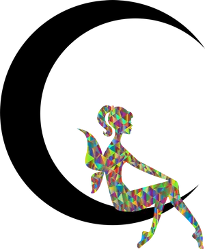 Colorful Geometric Fairy Silhouette PNG Image