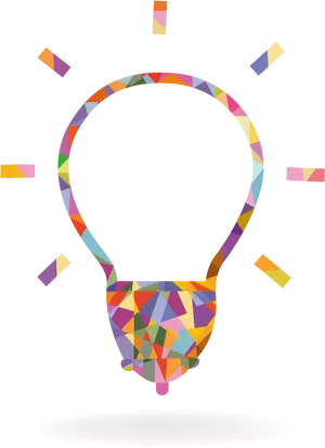 Colorful Geometric Lightbulb Idea PNG Image