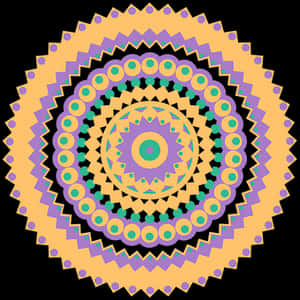 Colorful Geometric Mandala Art PNG image with transparent background