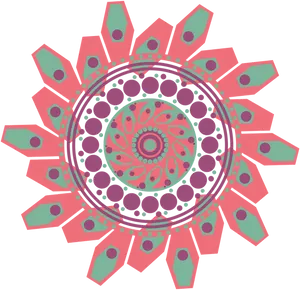 Colorful Geometric Mandala Design PNG Image