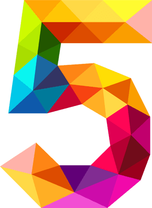 Colourful Triangles Number Five Png Clipart Image - Colourful Triangles Number Five Png, Transparent Png PNG