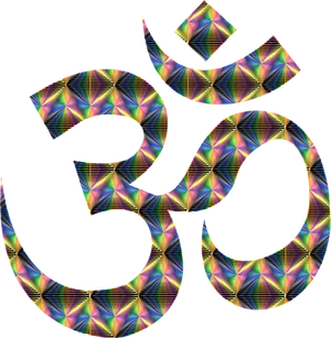 Colorful Geometric Om Symbol PNG Image