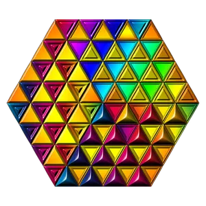 Colorful Geometric Pattern Hexagon PNG Image