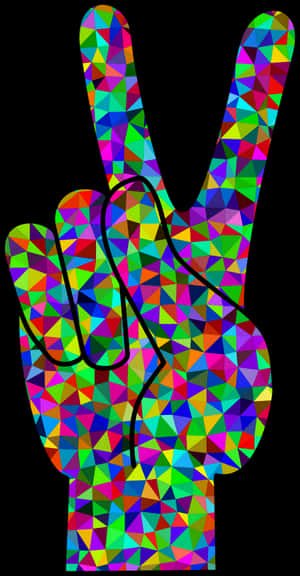 Colorful Geometric Peace Sign PNG
